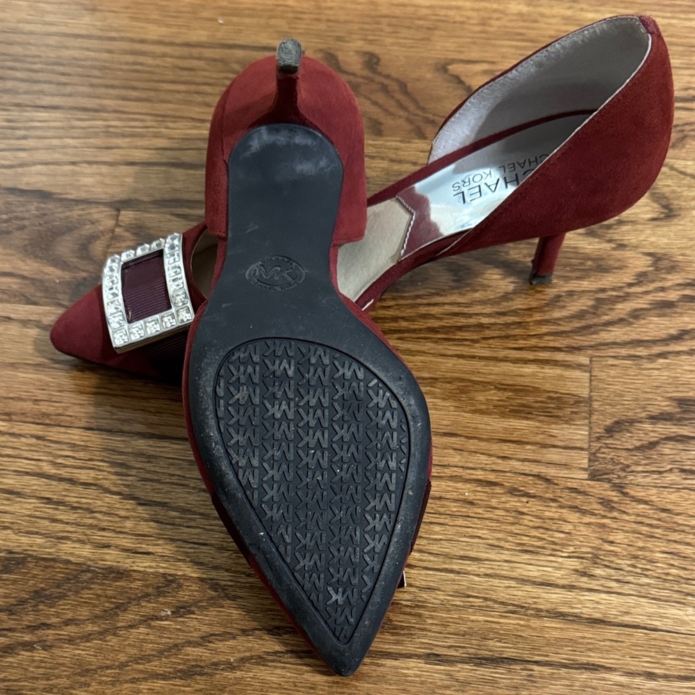 Michael Kors Burgundy Heels with Crystal Buckle - Picture 5 of 5
